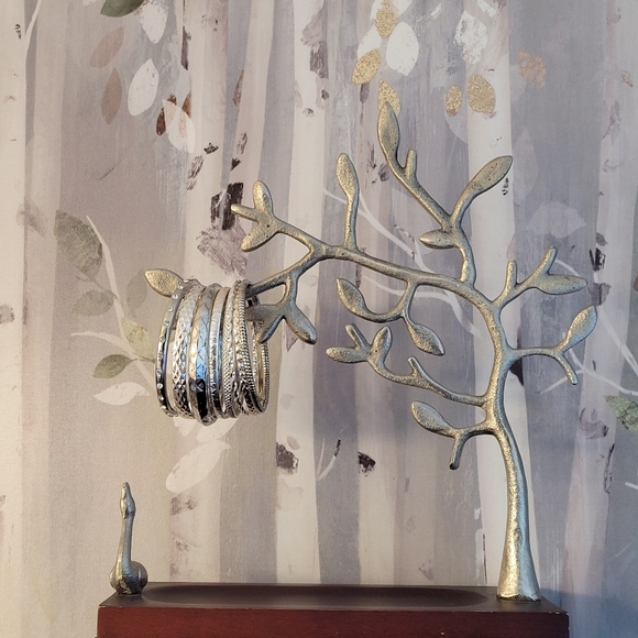 Silver-tone & Rhinestones Bangle Bracelet Bundle (8 Bangle Bracelet Bundle) - Picture 2 of 16